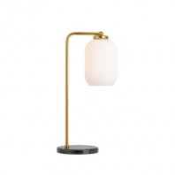 Telbix-Lark Table Lamp -Black marble/Antique Gold/Opal 